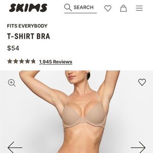 SKIMS Fits Everybody T-Shirt Bra in Umber NWT